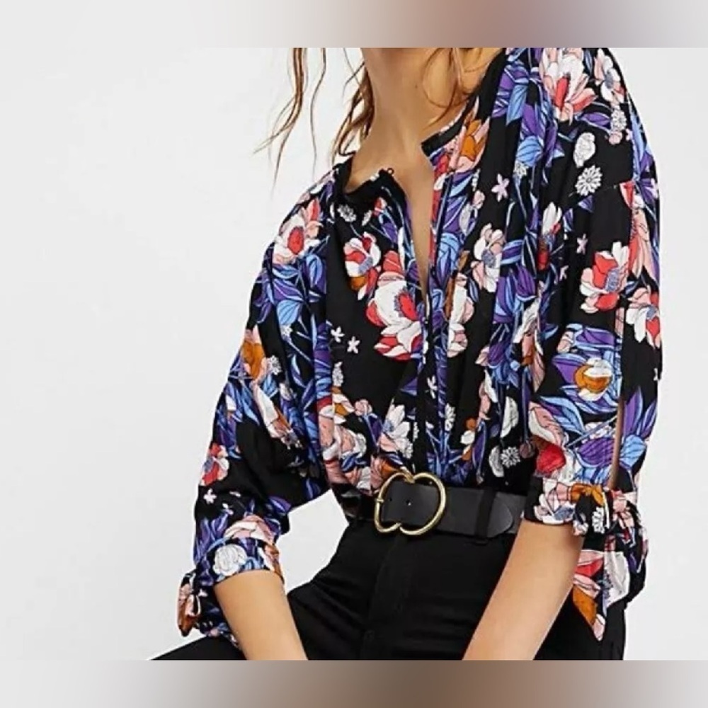 Women's Zac & Rachel Button Down Floral Print Long Sleeve
